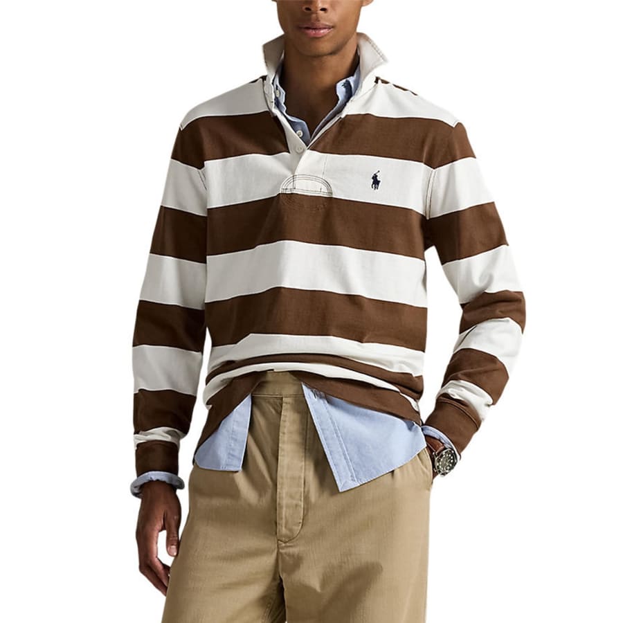Ralph Lauren Rugby Polo T Shirt Brown | Mainline Menswear us